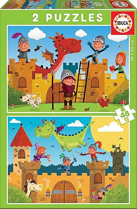 Puzzle 2 in 1 Dragons and Knights 17151 [1]