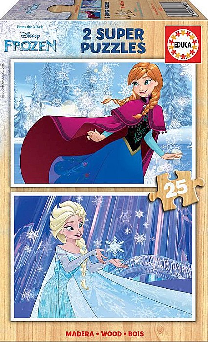 Puzzle 2 x 25 piese de lemn Frozen Educa 16801 [1]