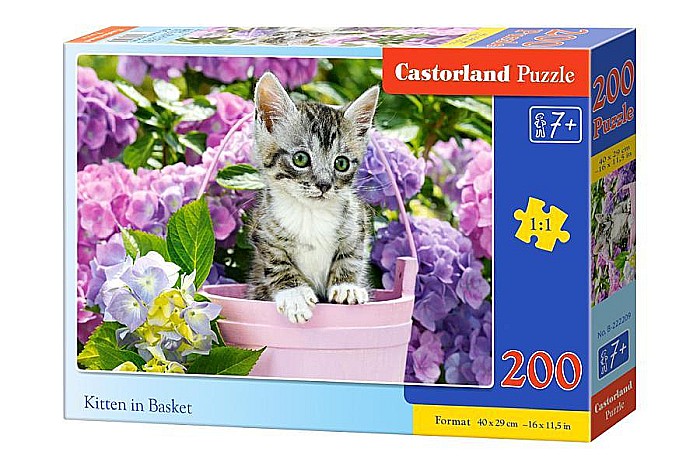 Puzzle 200 piese Kitten in Basket 222209 Castorland [1]