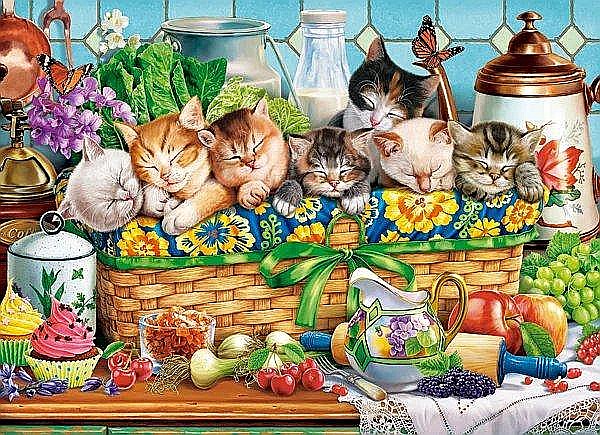 Puzzle 200 piese Napping Kittens 222278 Castorland [2]