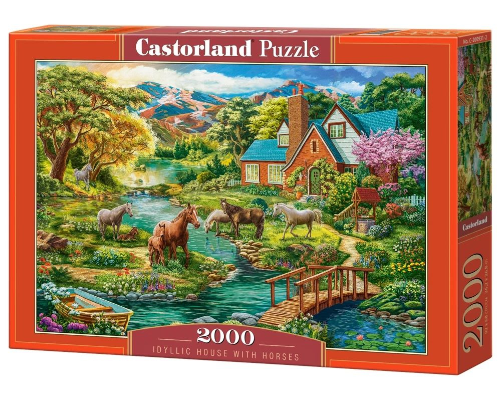 Puzzle 2000 piese Idyllic House with Horses 200931 Castorland [1]