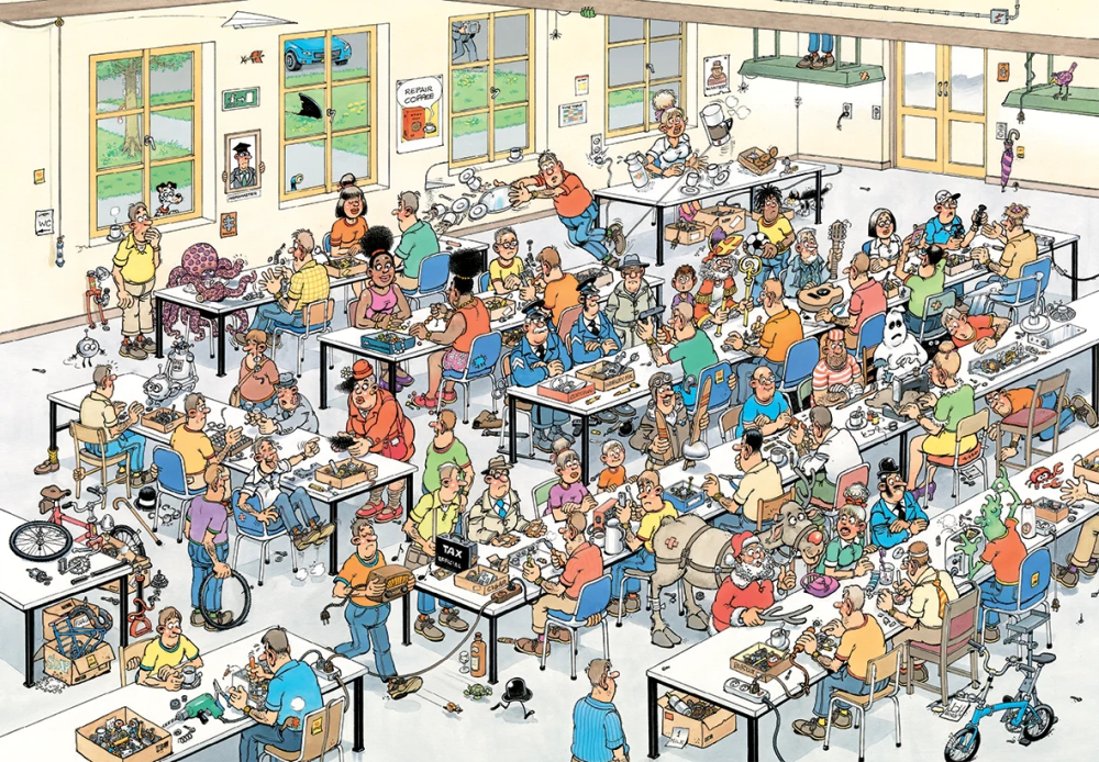 Puzzle 2000 piese Jumbo Jan van Haasteren Can We Fix It [2]