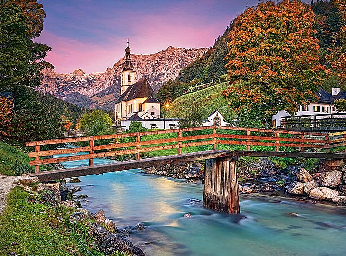 Puzzle 2000 piese Sunset in Ramsau Castorland 200801 [2]