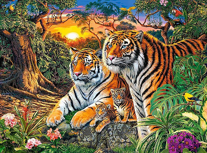 Puzzle 2000 piese Tiger Family Castorland 200825 [2]