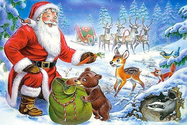 Puzzle 24 piese carte postala Santa and The Bear 900534 Castorland [3]