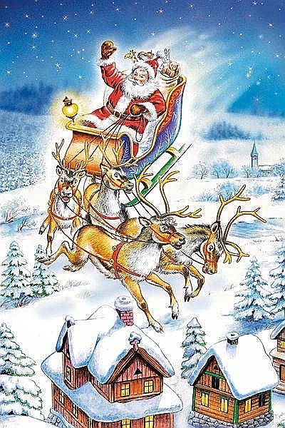 Puzzle 24 piese carte postala Santa in The Sky 900541 Castorland [1]