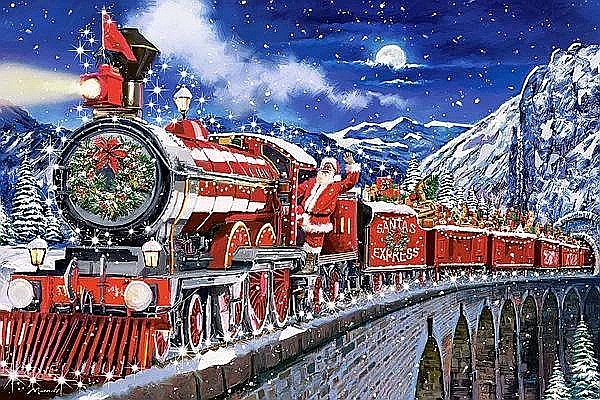 Puzzle 24 piese carte postala Santas Coming to Town 900497 Castorland [1]