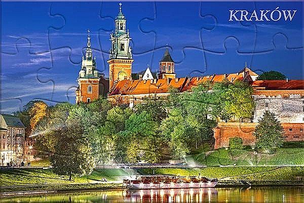 Puzzle 24 piese carte postala Wawel Castle by Night, Poland 900411 Castorland [2]