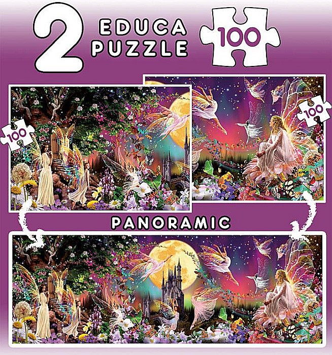 Puzzle 2x100 piese Fairy Triptych Educa 19291 [2]