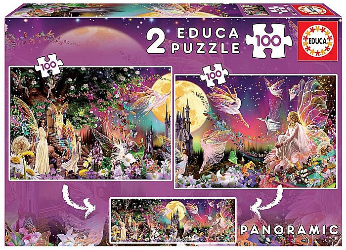 Puzzle 2x100 piese Fairy Triptych Educa 19291 [1]
