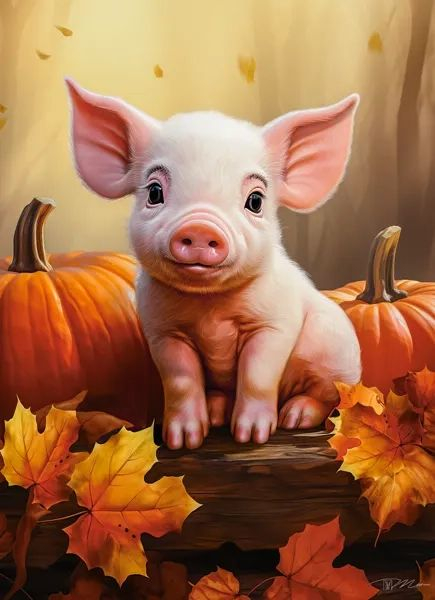 Puzzle 300 piese Cute Fall Piglet 030569 Castorland [2]