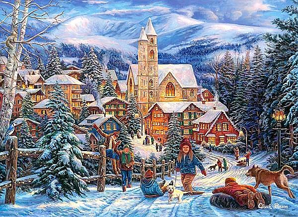 Puzzle 300 piese Sledding to Town 30194 [2]