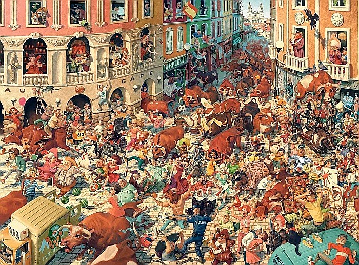 Puzzle 3000 piese Bull Run in Pampeluna - Art Collection Castorland 300648 [2]