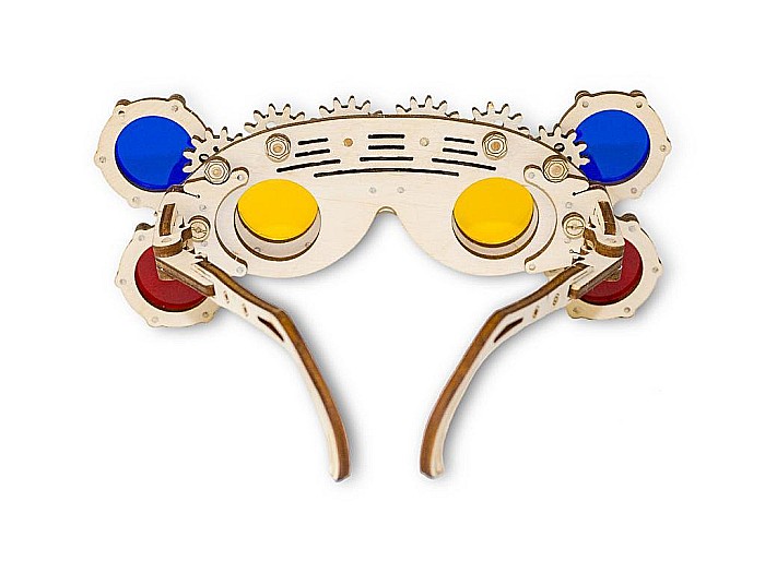 Puzzle 3D Lemn Goggles Triangle Eco Wood Art [3]