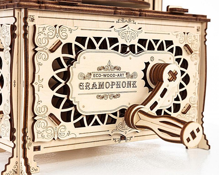 Puzzle 3D Lemn Gramophone Eco Wood Art [3]