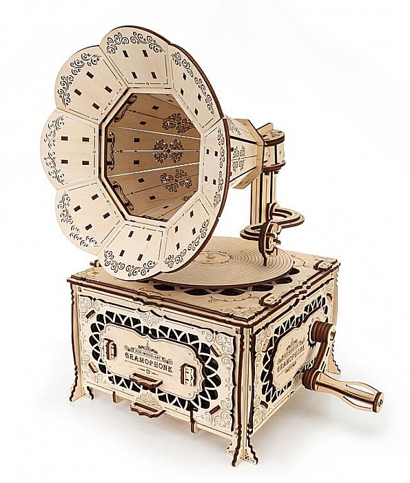 Puzzle 3D Lemn Gramophone Eco Wood Art [1]