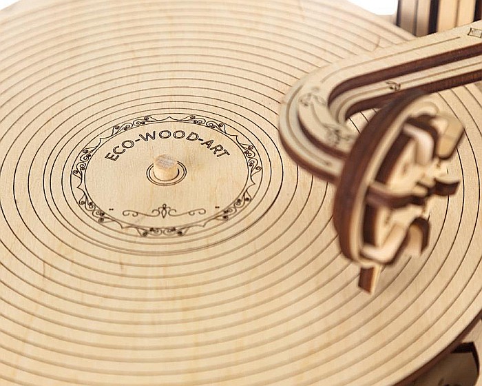 Puzzle 3D Lemn Gramophone Eco Wood Art [4]