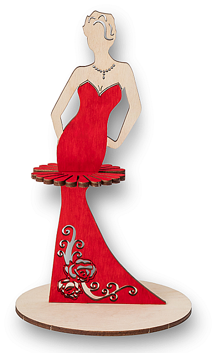 Puzzle 3D Lemn Lady (Red) Eco Wood Art [1]