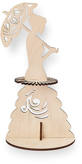 Puzzle 3D Lemn Lady with Umbrella Eco Wood Art [1]