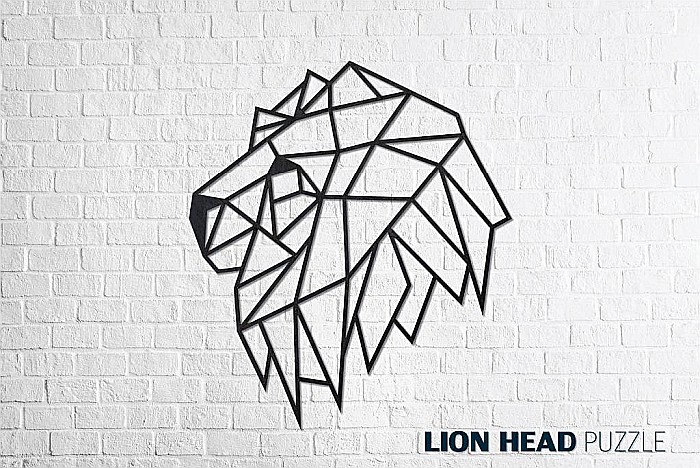 Puzzle 3D Lemn Lion Head Eco Wood Art [1]