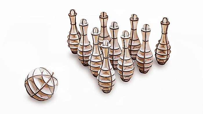 Puzzle 3D Lemn Mini Bowling Eco Wood Art [2]