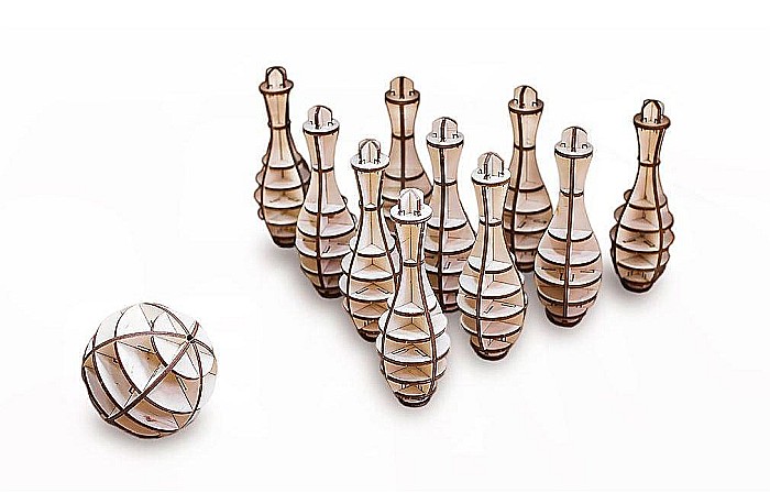 Puzzle 3D Lemn Mini Bowling Eco Wood Art [1]