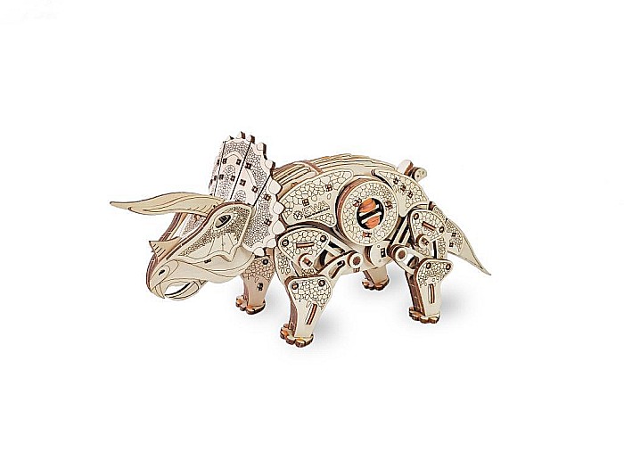Puzzle 3D Lemn Triceratops Eco Wood Art [4]