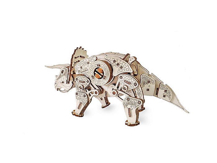 Puzzle 3D Lemn Triceratops Eco Wood Art [3]