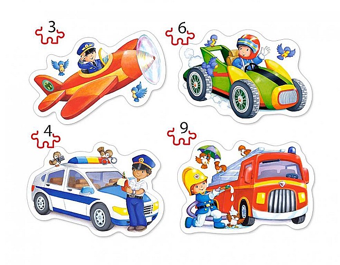 Puzzle 4 in 1 (3+4+6+9 piese) Joburi Reale 5055 [2]