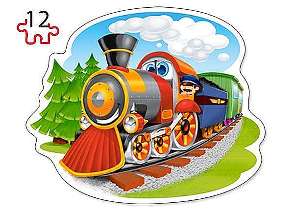 Puzzle 4 in 1 (8+12+15+20 piese) Funny Trains 43033 [4]