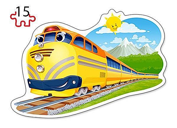 Puzzle 4 in 1 (8+12+15+20 piese) Funny Trains 43033 [5]
