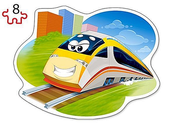 Puzzle 4 in 1 (8+12+15+20 piese) Funny Trains 43033 [3]