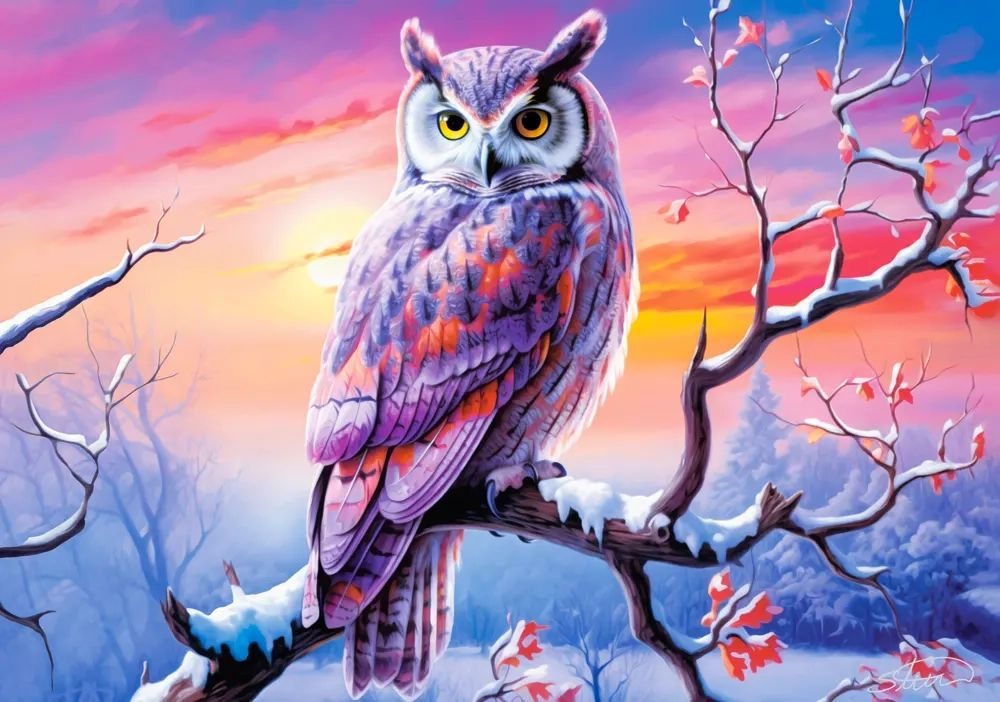 Puzzle 500 piese Owl's Perfect Evening 054022 Castorland [2]