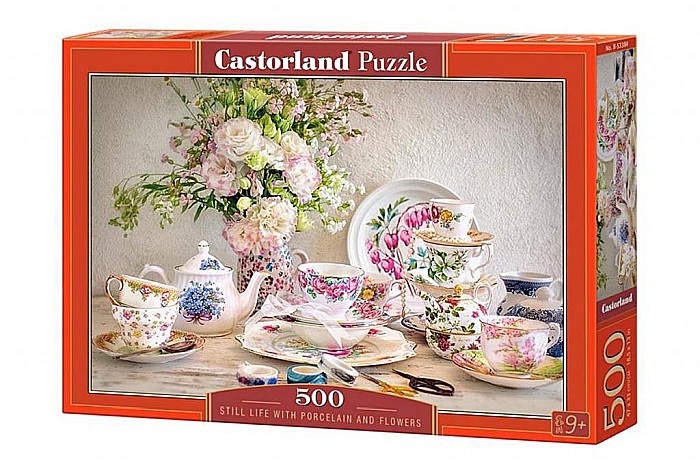 Puzzle 500 piese Still Life with Porcelain and Flowers 53384 [1]