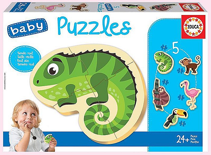Puzzle 5x 2-5 piese Tropical Animals 18587 [1]