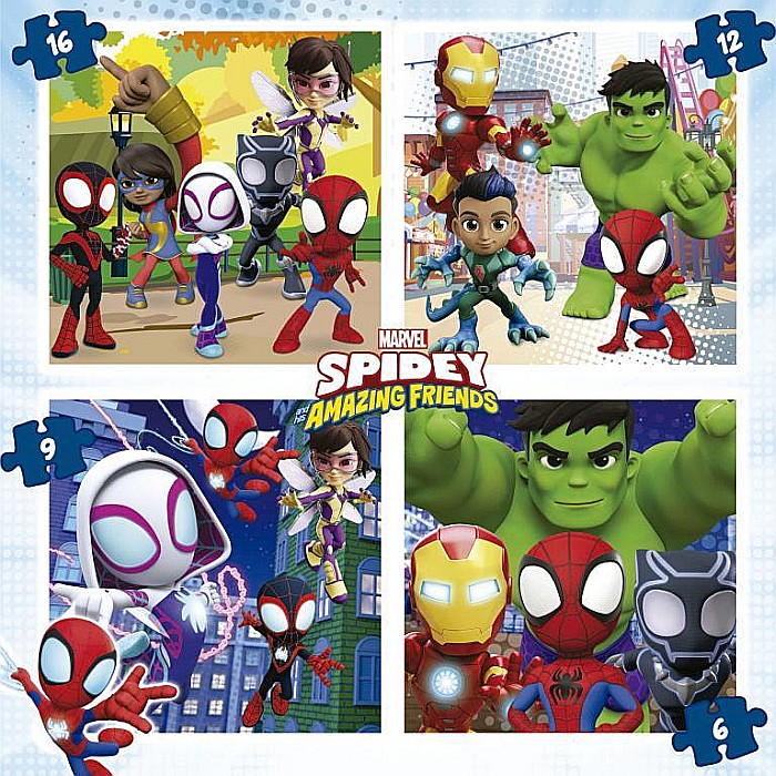Puzzle 6+9+12+16 piese Spidey & His Amazing Friends Educa  19580 [2]