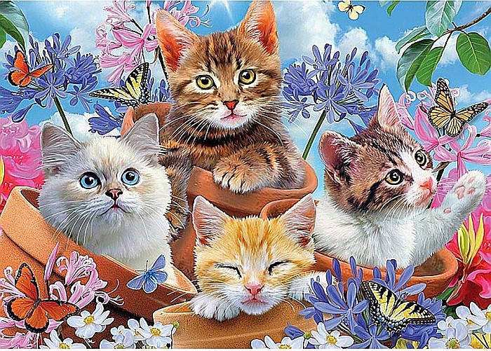 Puzzle 70 piese Kittens with Flowers - Castorland 70107 [2]