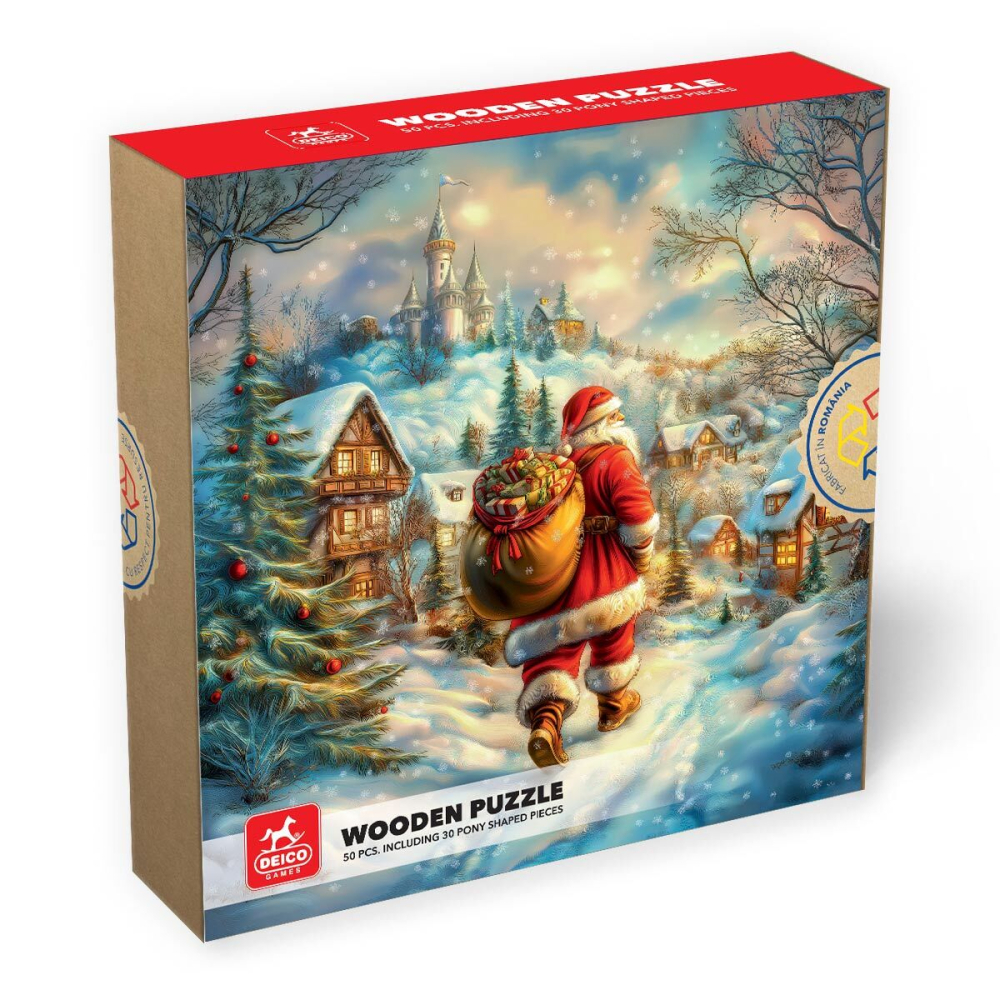 Puzzle lemn D-Toys – Satul lui Mos Craciun (120 piese, High Difficulty) [1]