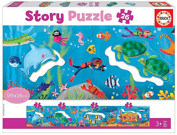 Puzzle Panoramic 26 piese Story Puzzle Underwater World 18902 EDUCA [1]