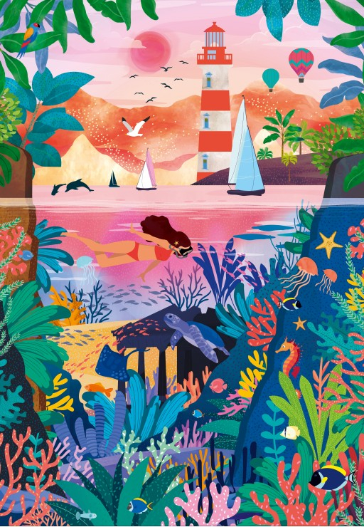 Puzzle Pieces & Peace – Fonds Marins Colores – 1000 piese [2]