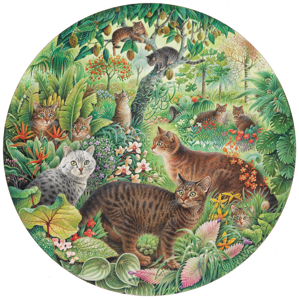 Puzzle Rotund 501 piese Grafika Tiger Cats in the Jungle [2]