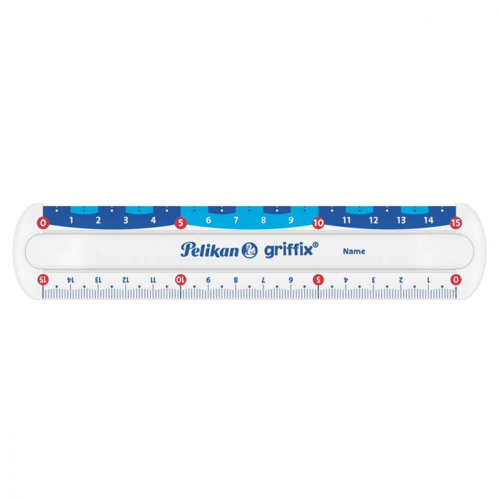 Rigla Griffix – 15 cm transparenta, cu doua scale, orificiu compas si margine anti-murdarie [3]