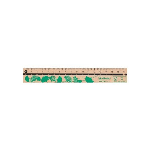 Rigla lemn GREENline – 17 cm, 100% FSC, imprimata dublu, pentru dreptaci si stangaci [1]