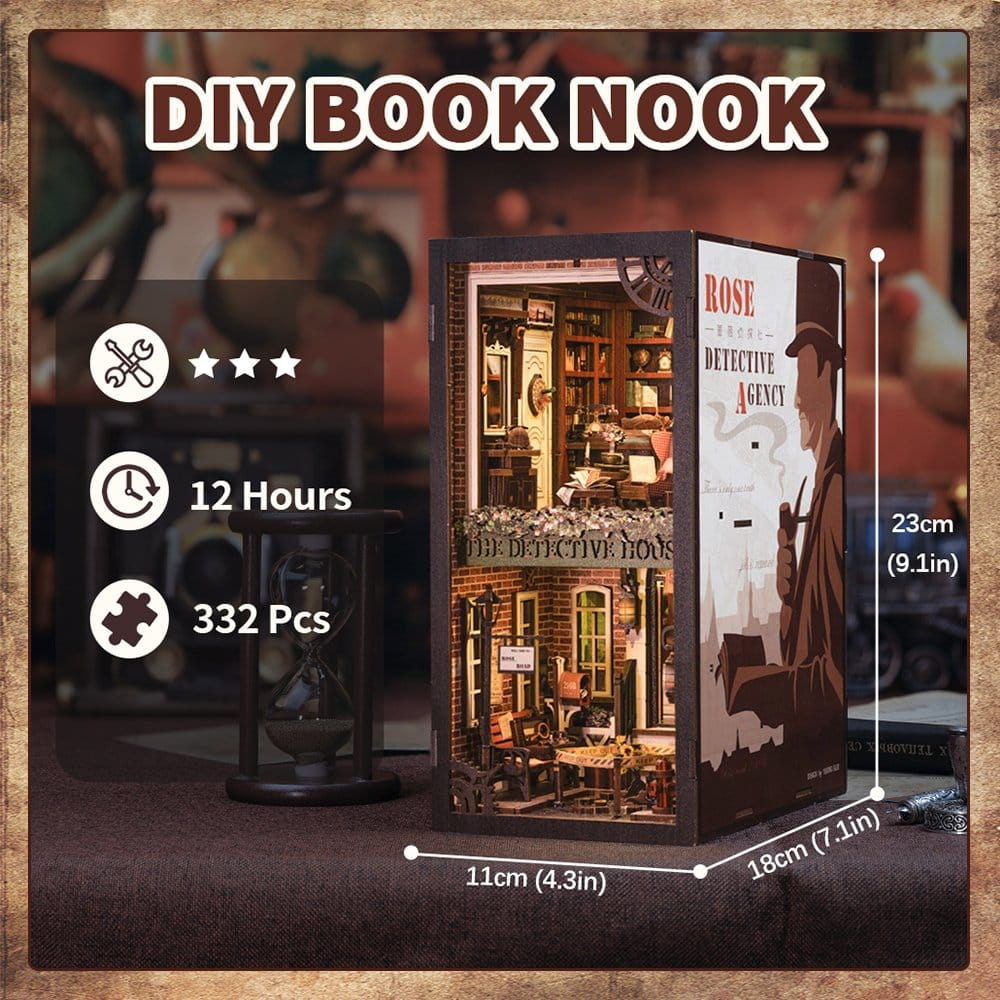 Rose Detective Agency - DIY Book Nook Kit cu LED [8]