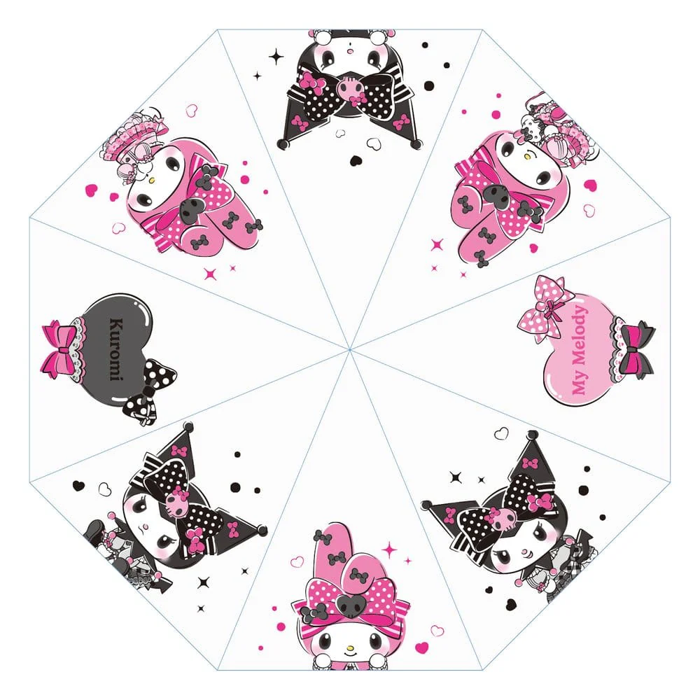 Sanrio Kuromi & My Melody Pink Black Party Umbrela Transparenta [2]