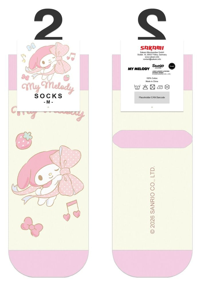 Sanrio Socks My Melody Big Ribbon Short 36-40 [2]