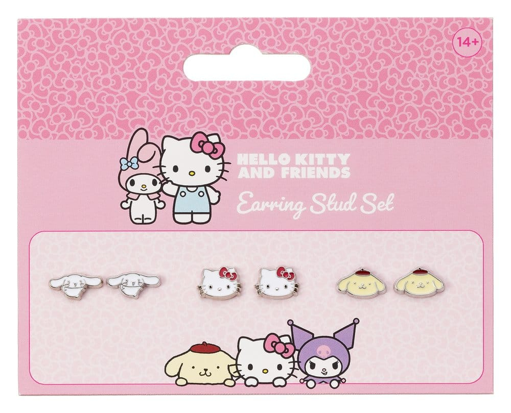 Sanrio Stud Earring Set Hello Kitty, Cinnamon Roll and Pompompurin [3]