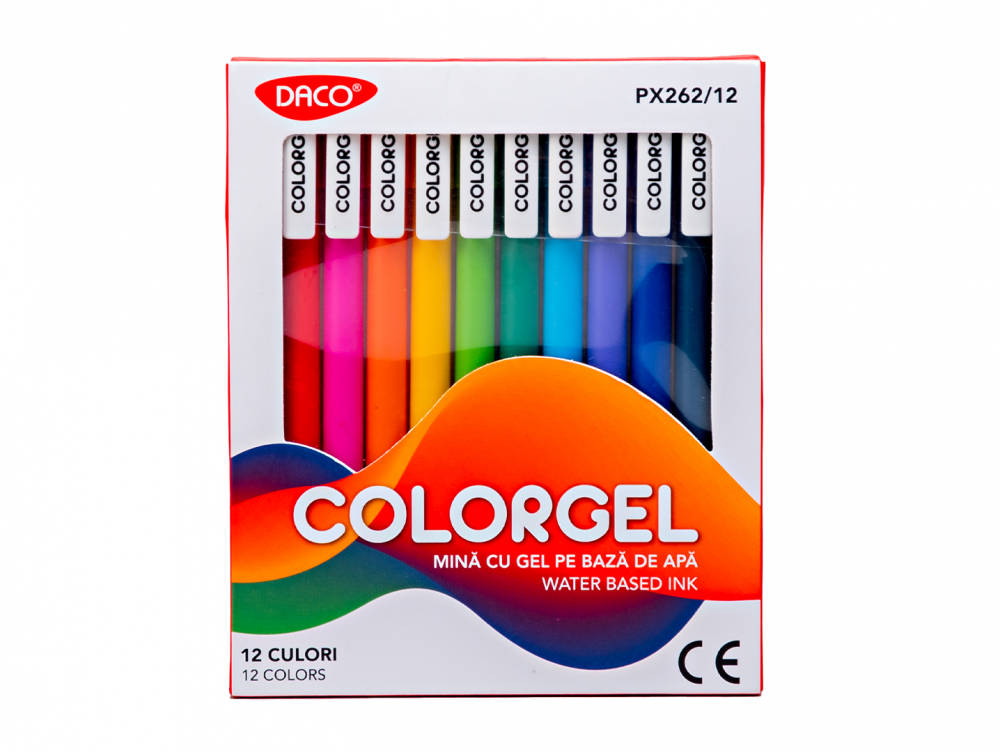 Set 12 pixuri gel color DACO – scriere fluida, culori intense [1]