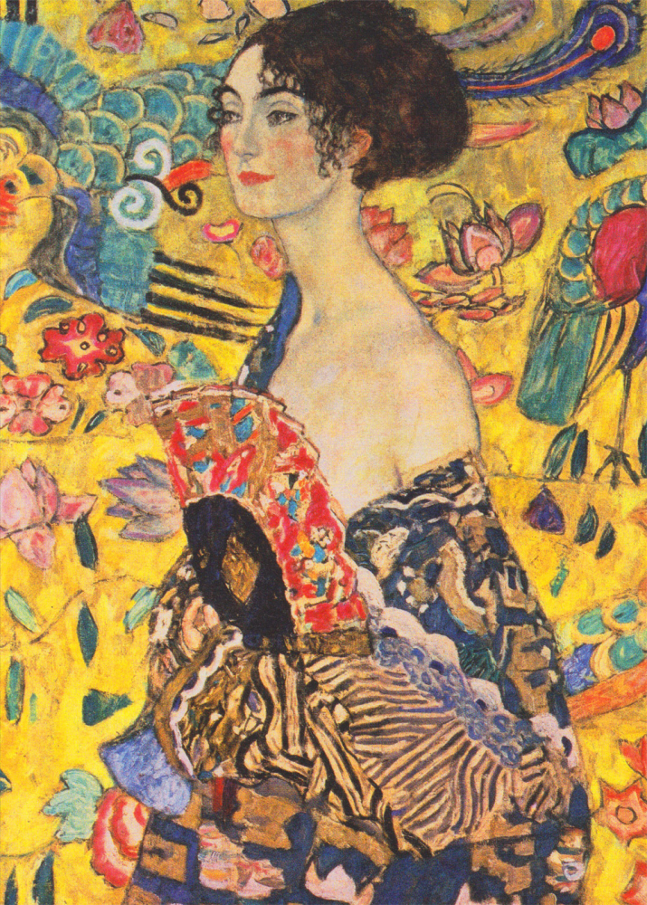 Set 2 Puzzle 500 piese Grafika LArt de Klimt Le Baiser si Dame a leventail [3]