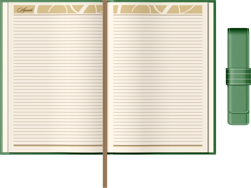 Set Agenda Piele B5 + Pouch Pen - Green [2]
